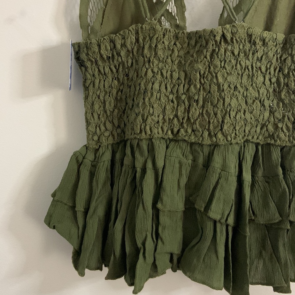 NEW Free People  Adella Cami Green Moss XS - Picture 11 of 13